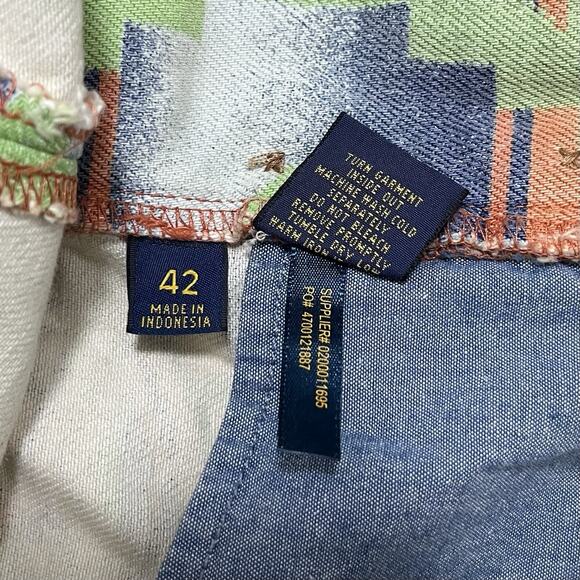 Polo Ralph Lauren Mens Aztec Print Raw Hem Shorts Size 42 Colorful Southwestern - Picture 8 of 9
